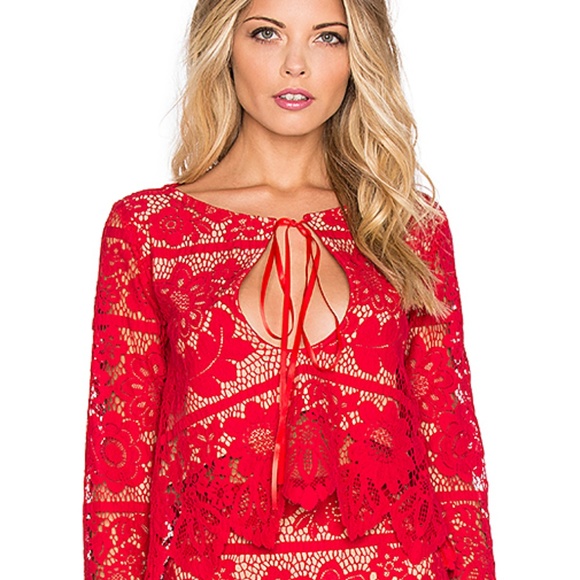 For Love And Lemons Tops - For Love & Lemons "Gianna" LACE CROP TOP